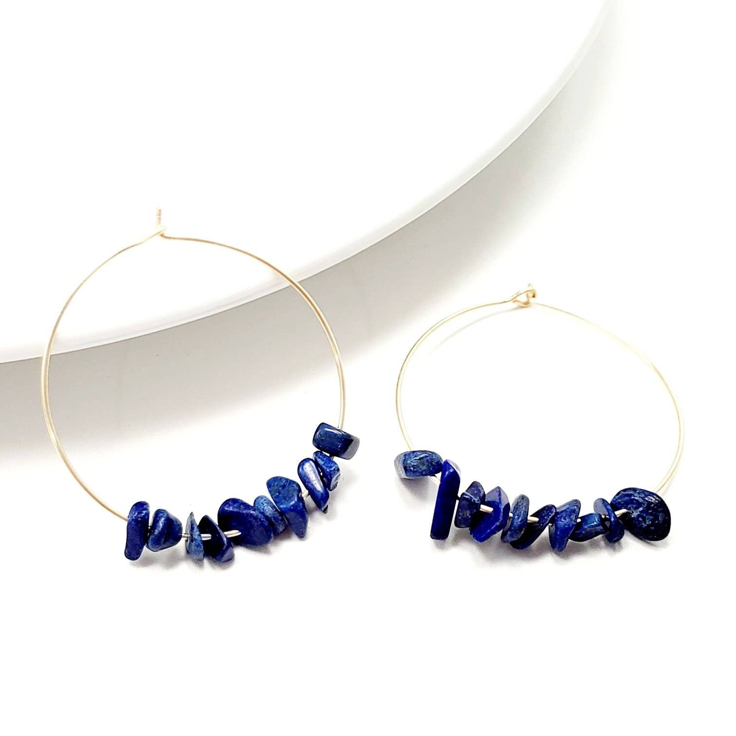 Lapis lazuli earrings, Dainty earrings, September Birthstone, everyday earrings, silver lapis jewelry, minimalist bridesmaid earring
