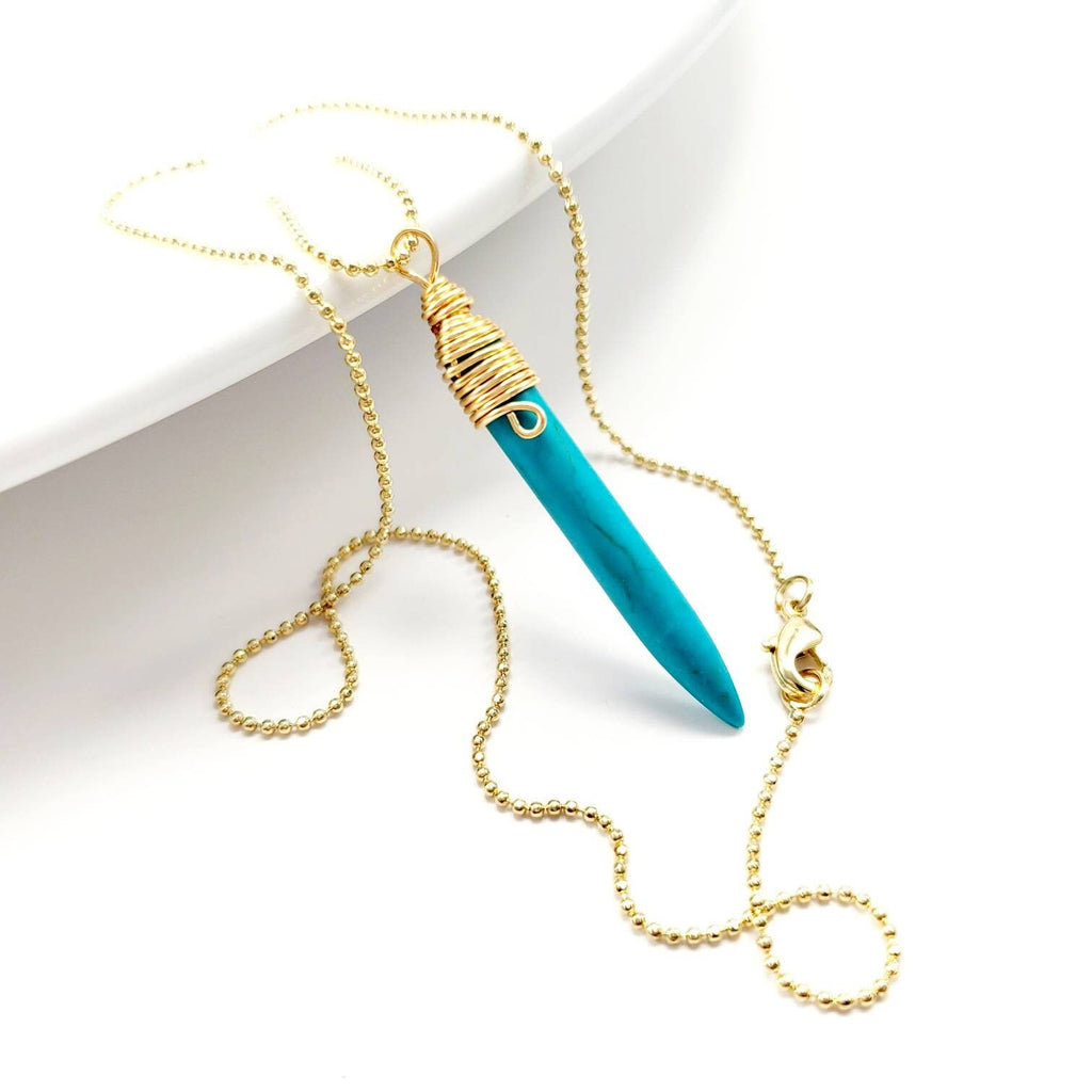 Set Earring Spike Turquoise  & necklace