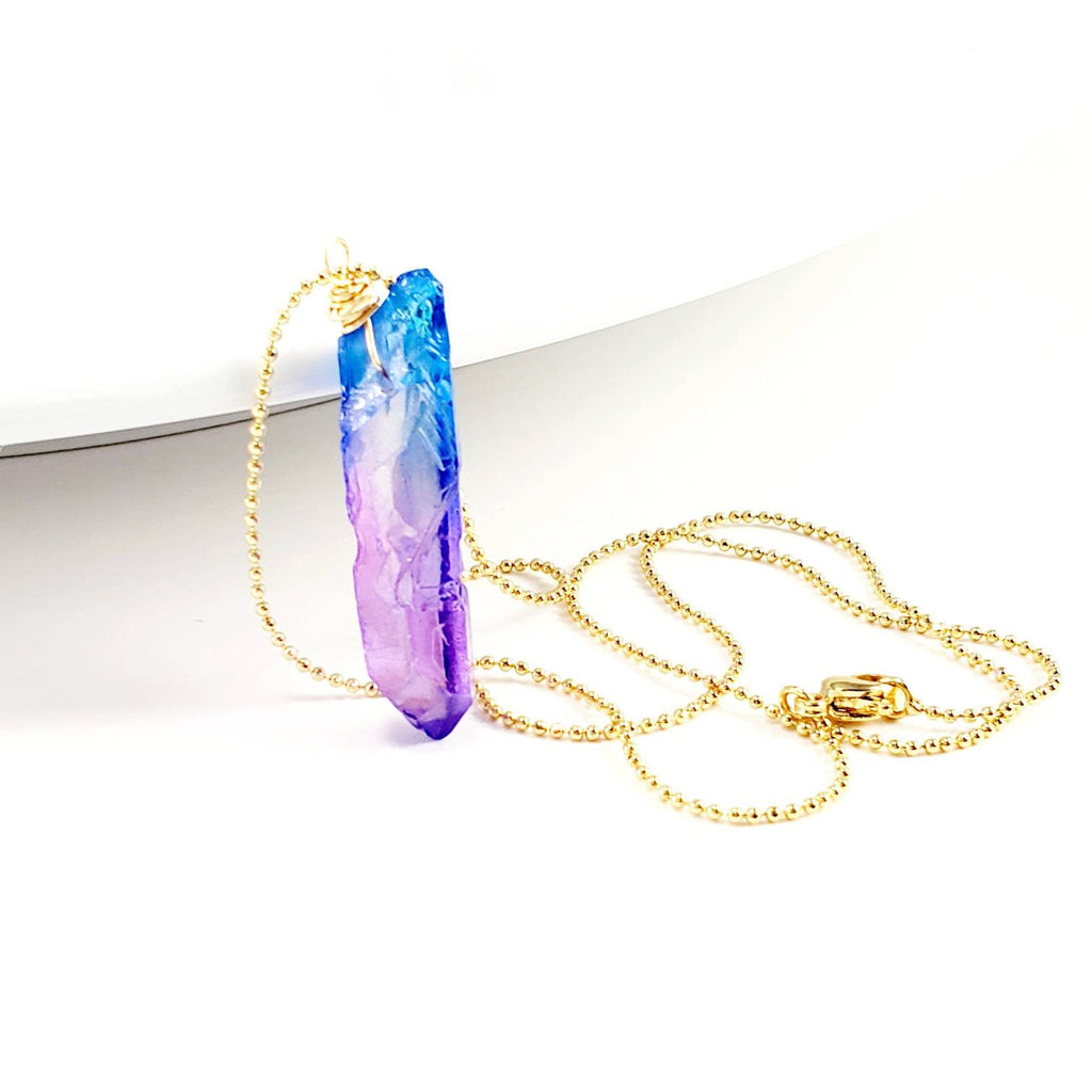 Raw Crystal Necklace, Natural Raw Rough Necklace, Raw Gemstone Necklaces, Thin necklace chain, Ball chain necklace, christmas gifted