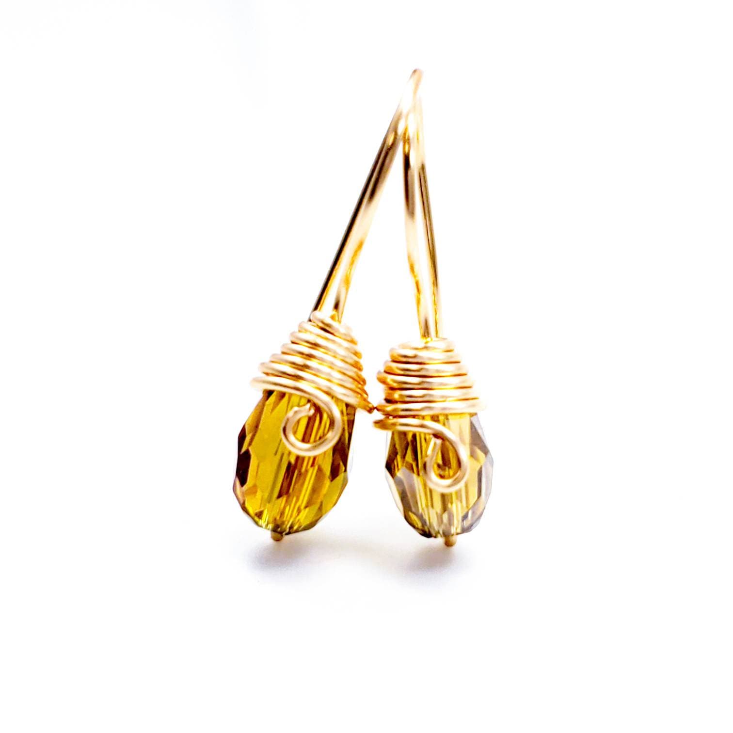Amber drop earrings, teardrop earrings, Tiny Drop Earrings, Gold Earrings Minimal, dainty gold earrings, gold filled, minimalist earrings