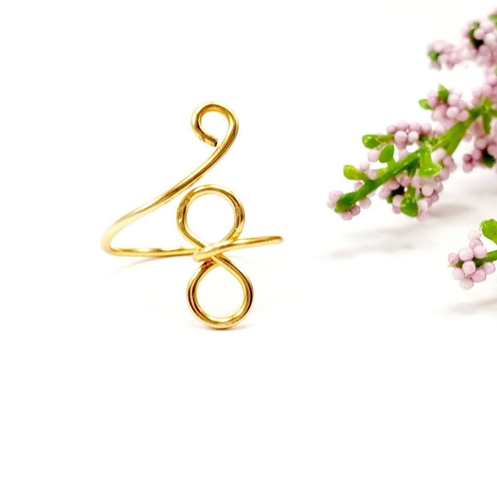 Dainty Infinity Rings, Thin Gold Ring, Ring wired, Wired Wrapped Rings, Infinity Promise Ring, Thin Infinity Ring, Infinity Knot Midi ring,