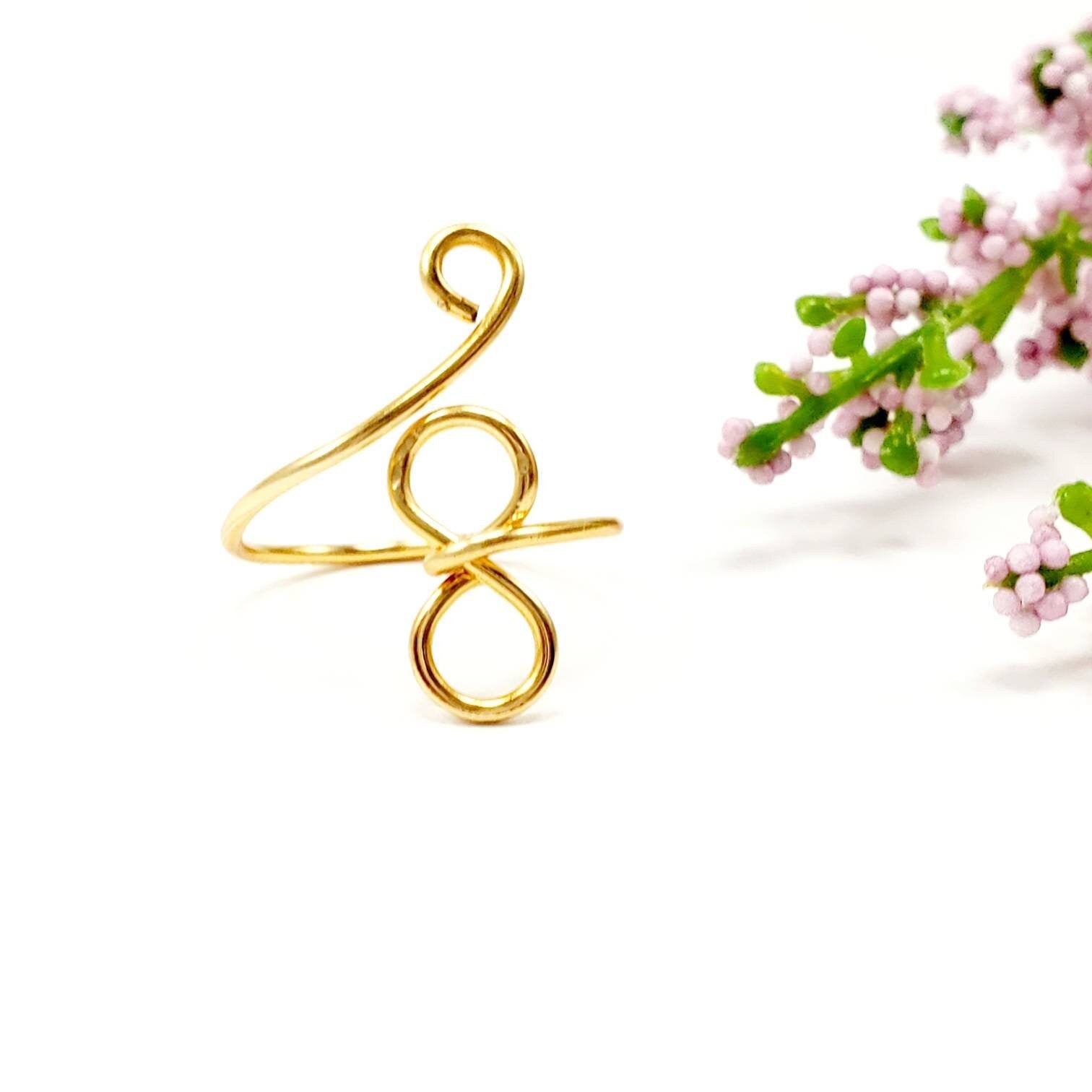 Dainty Infinity Rings, Thin Gold Ring, Ring wired, Wired Wrapped Rings, Infinity Promise Ring, Thin Infinity Ring, Infinity Knot Midi ring,