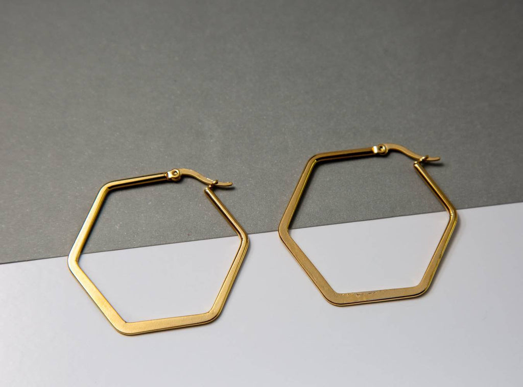 Hexagon Earrings, dainty Thin hoop earrings, gold filled hoop earrings, medium hoop, dainty huggy hoop, dainty hoops huggies, giftful sister