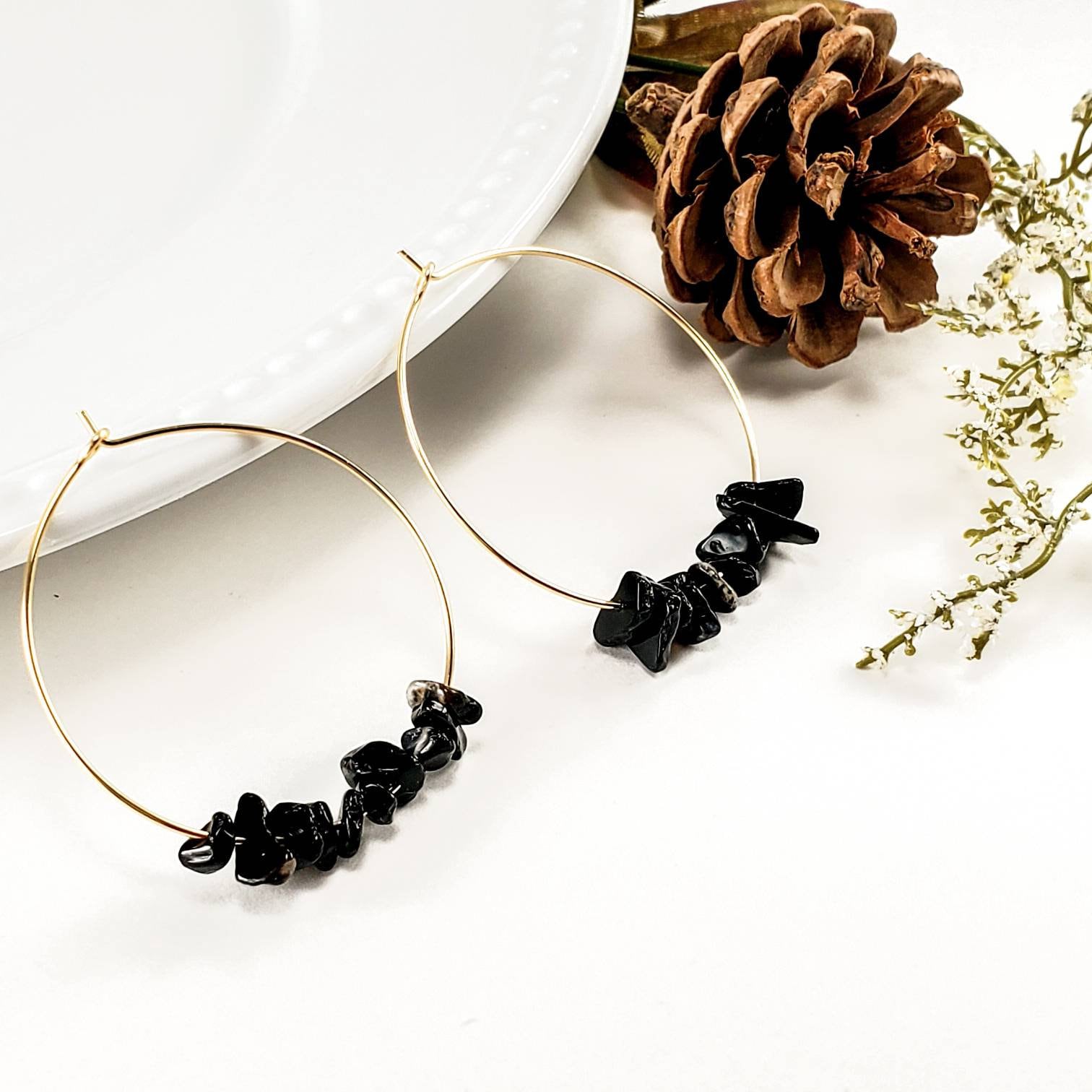 AGATE hoop earrings, Thin Gold Hoop Earrings, Gold Filled Hoop, Large hoop earrings, Big Hoop Earrings, Crystal Earrings, gifted giftful her
