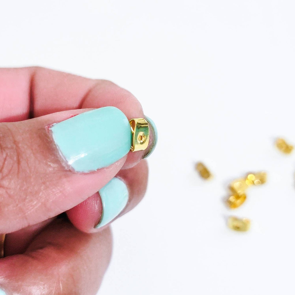 Shiny Gold Earring Backs, Earring Stoppers, Butterfly Earring Backs, Clutch Earring Backs, Ear Nuts, Earring Backs, Making earrings
