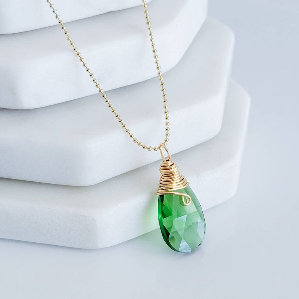 Crystal Drop Necklace, Tear drop Necklace, Thin necklace, Choker collar necklace for women, Short necklace for women, Bay gifts for her