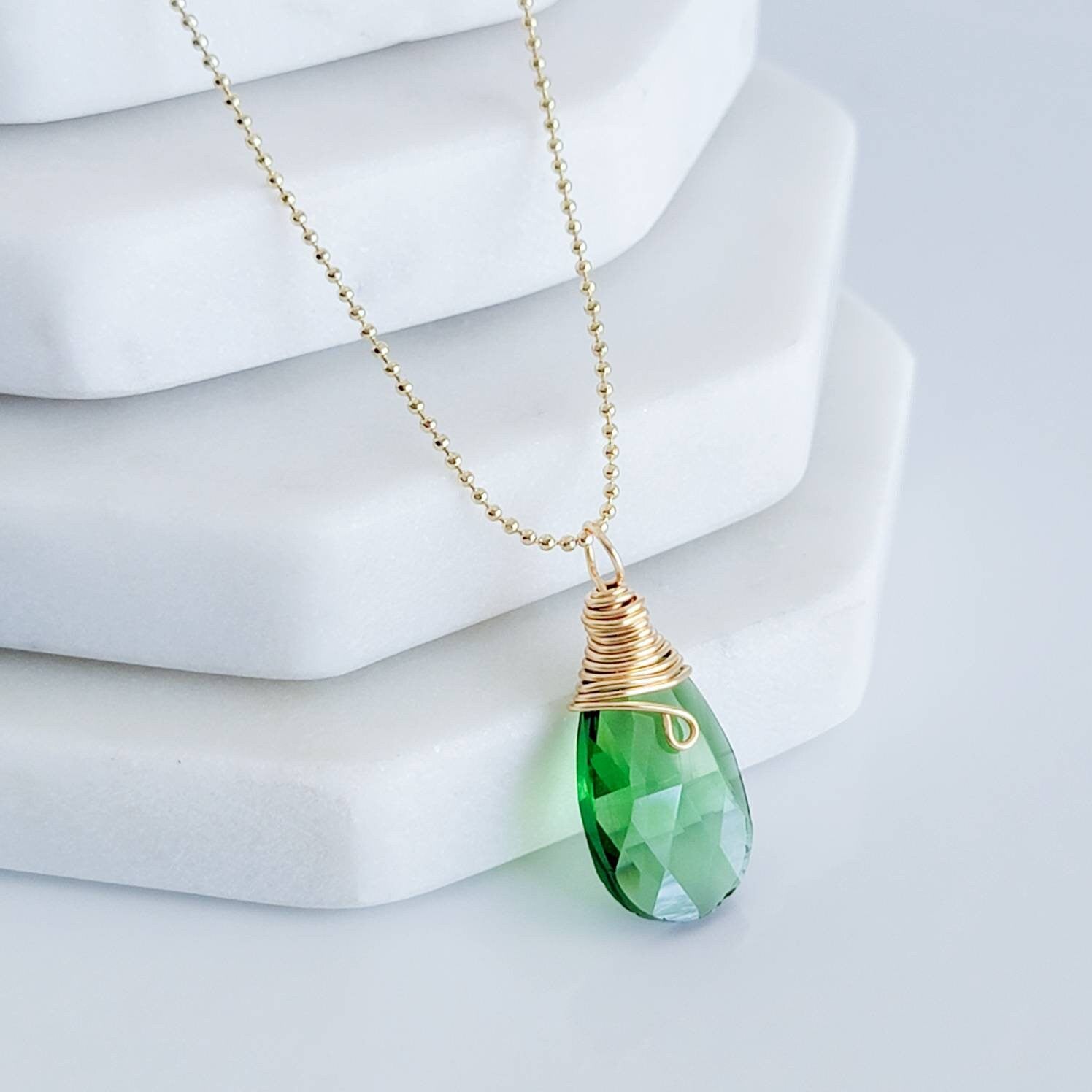Crystal Drop Necklace, Tear drop Necklace, Thin necklace, Choker collar necklace for women, Short necklace for women, Bay gifts for her