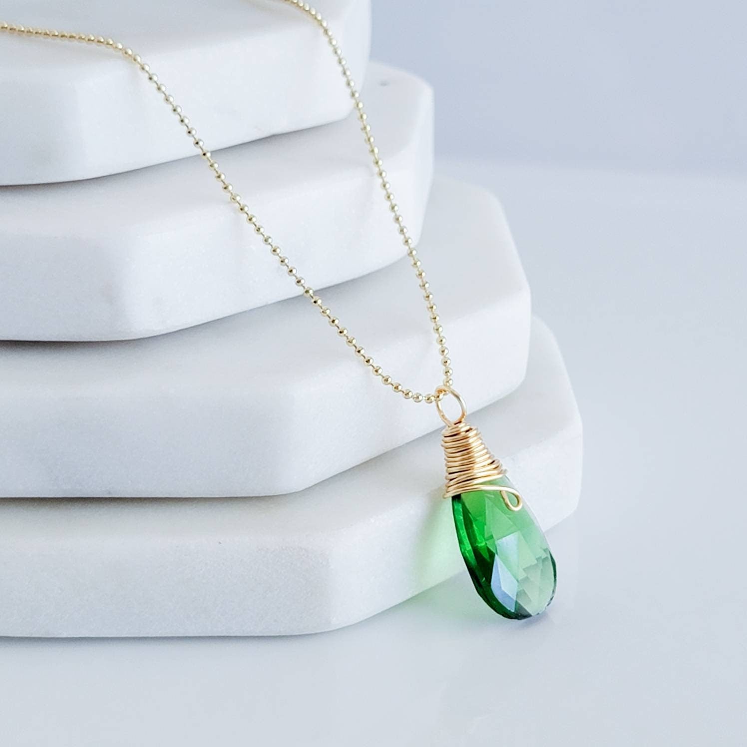 Crystal Drop Necklace, Tear drop Necklace, Thin necklace, Choker collar necklace for women, Short necklace for women, Bay gifts for her