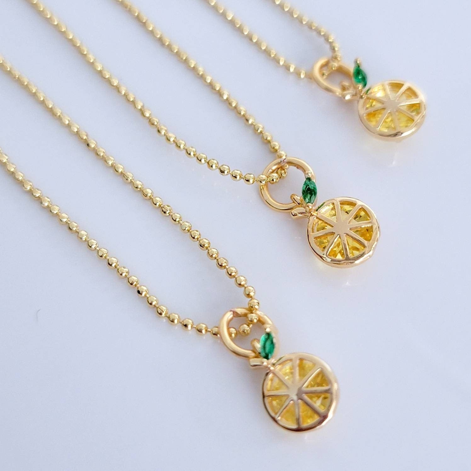 Fruit necklace, Orange slice necklace, Orange Charm, Fruit Charm, Orange Fruit Charm, gift for wife, fruit jewelry, giftful valentines