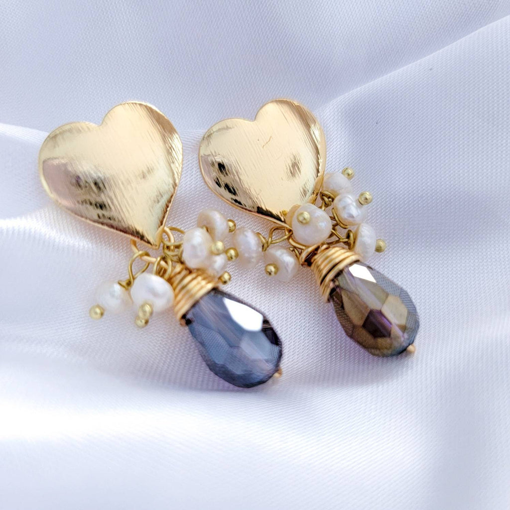 Boho bridal earrings, Pearl drop earrings bridal, Pearl bridal earrings, Mother of pearl earrings, Freshwater pearl earrings,Big sister gift