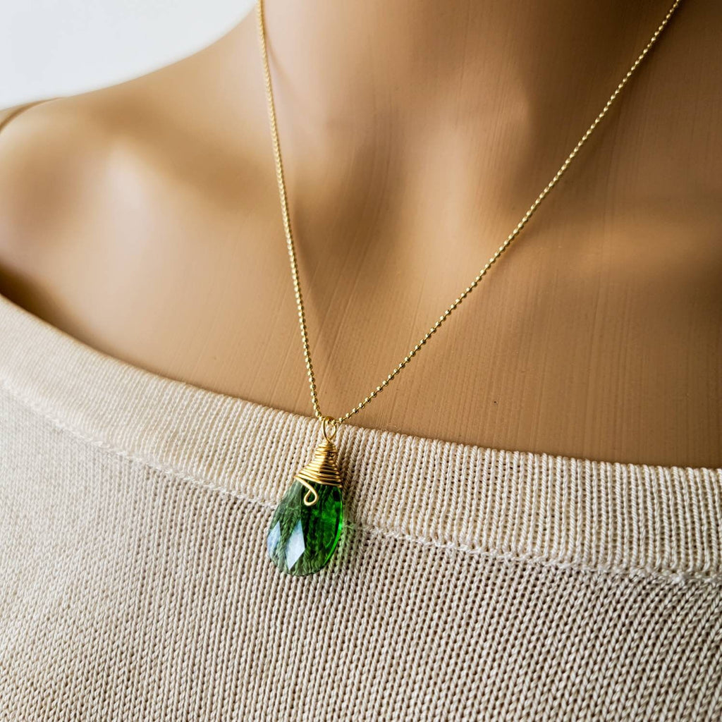 Crystal Drop Necklace, Tear drop Necklace, Thin necklace, Choker collar necklace for women, Short necklace for women, Bay gifts for her