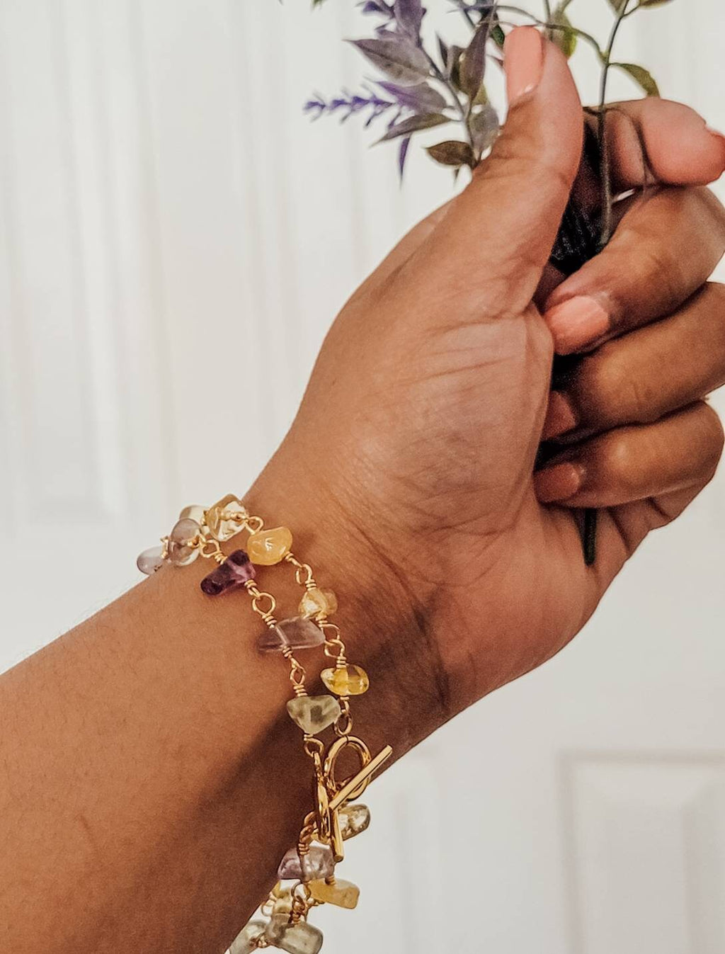 Citrine Bracelet | Dainty Minimalist Birthstone Bracelet, Birthday Gift