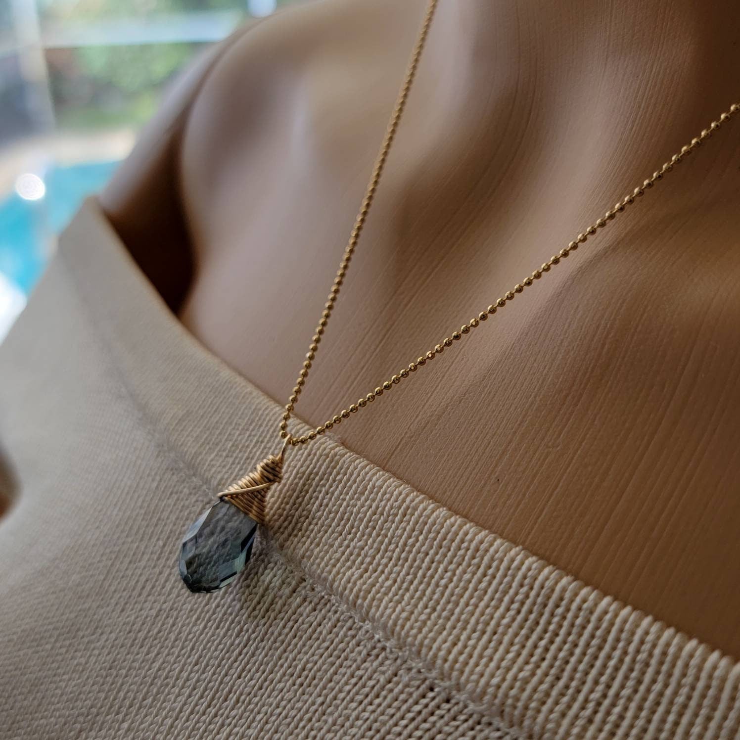 Dainty Crystal necklace, Teardrops necklace, 14k Gold filled chain, Layering Necklace, Minimalist Necklaces, Moms necklaces, Gifts for-her