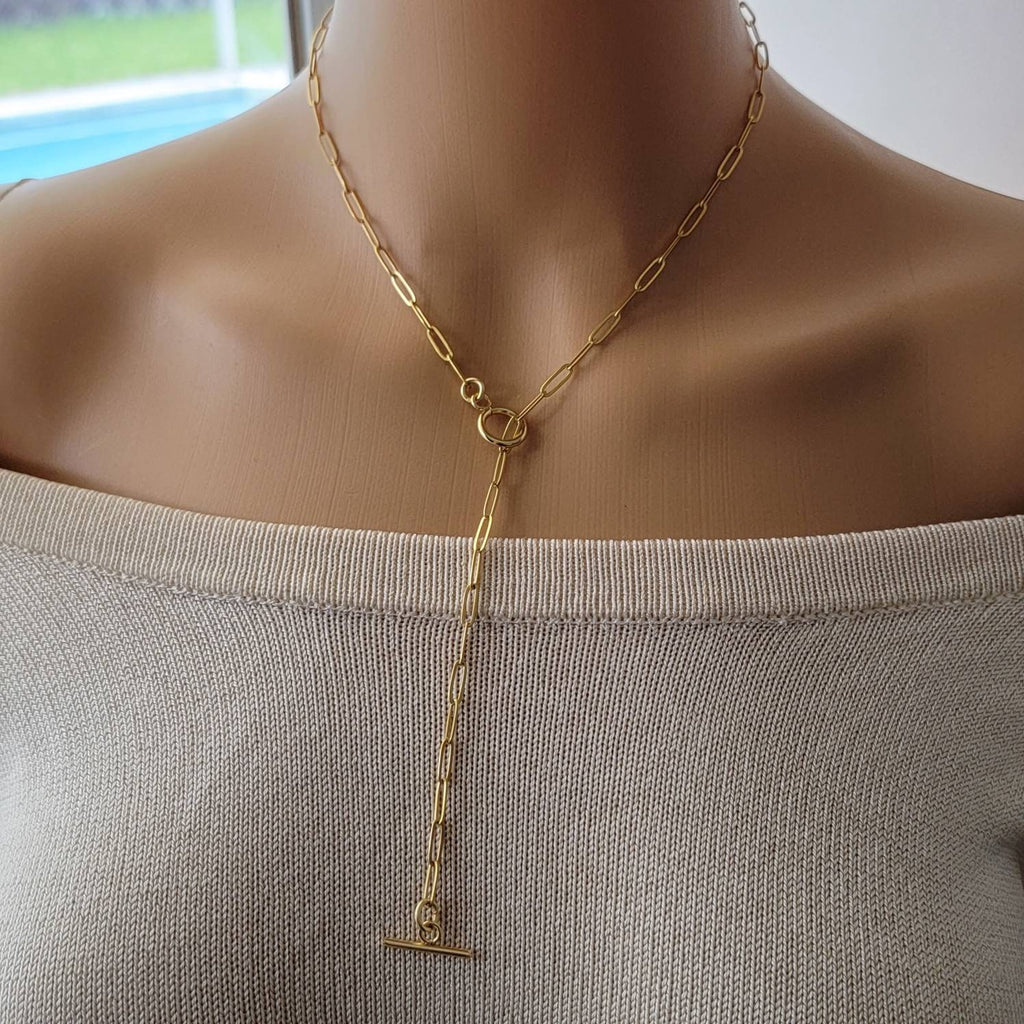 18K Gold Filled Paperclip Chain Necklace