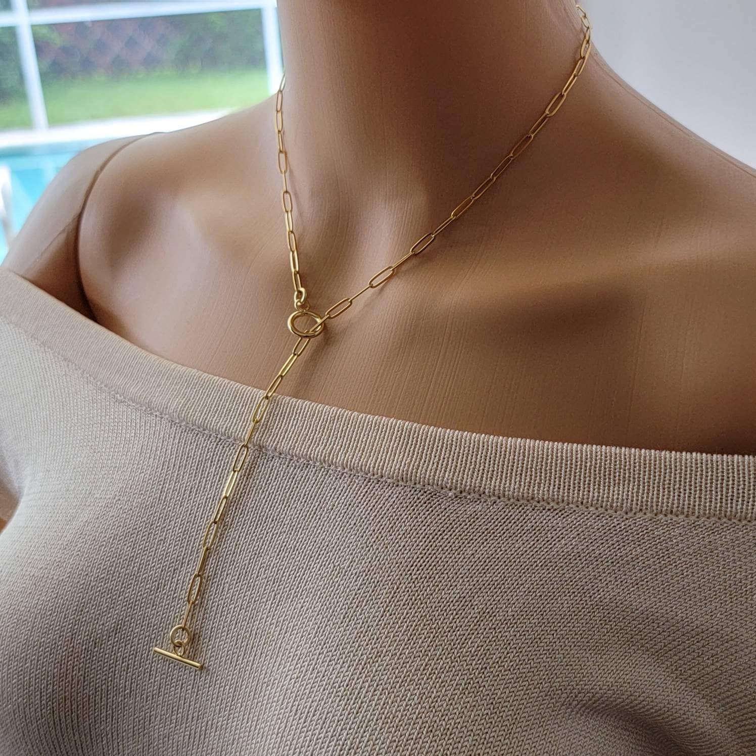 18K Gold Filled Paperclip Chain Necklace