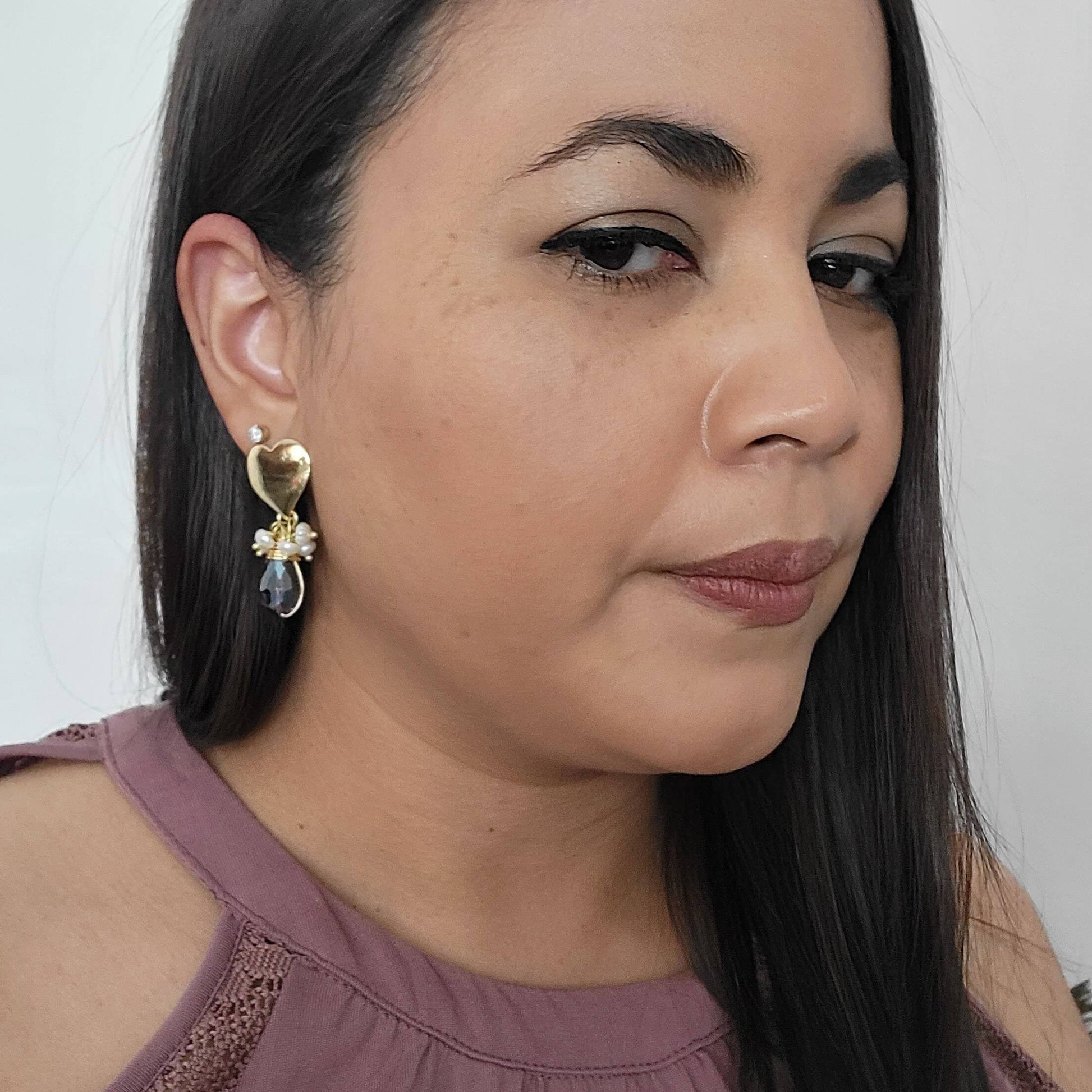 Boho bridal earrings, Pearl drop earrings bridal, Pearl bridal earrings, Mother of pearl earrings, Freshwater pearl earrings,Big sister gift