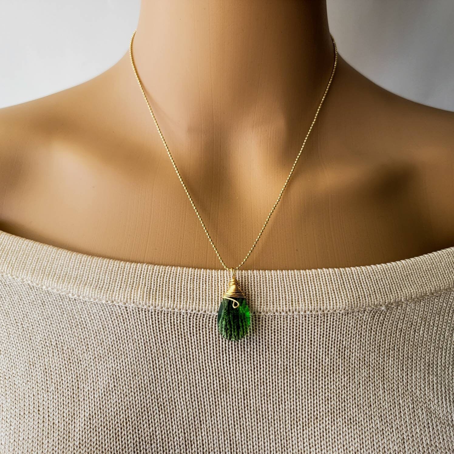 Crystal Drop Necklace, Tear drop Necklace, Thin necklace, Choker collar necklace for women, Short necklace for women, Bay gifts for her