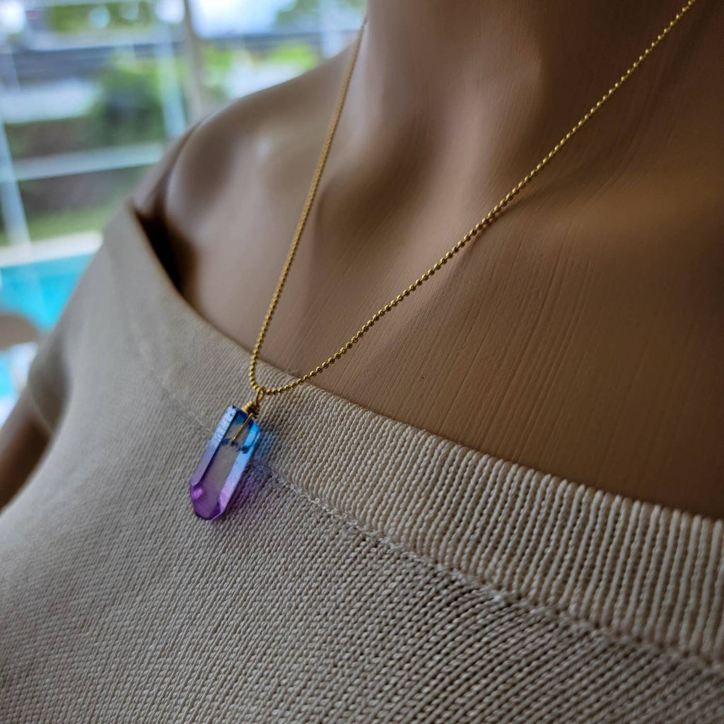 Raw Crystal Necklace, Natural Raw Rough Necklace, Raw Gemstone Necklaces, Thin necklace chain, Ball chain necklace, christmas gifted