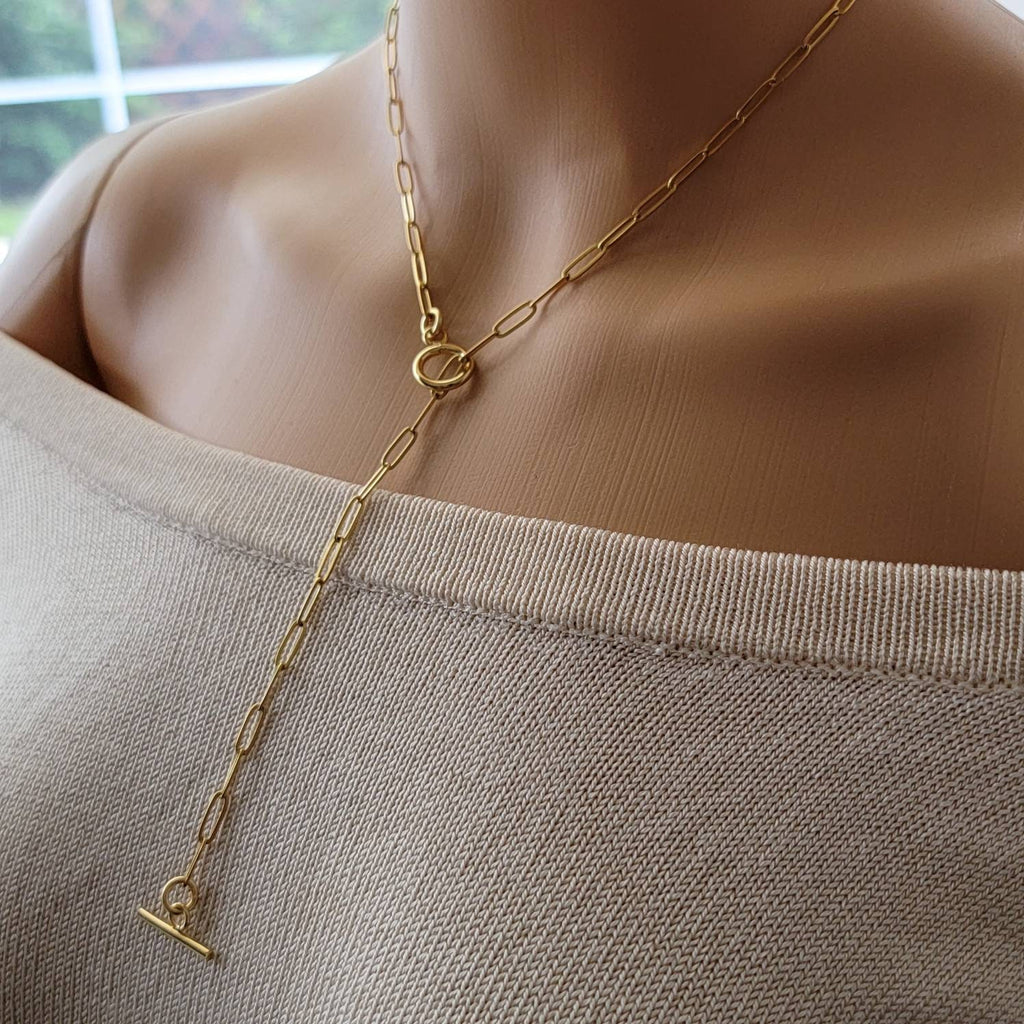 18K Gold Filled Paperclip Chain Necklace