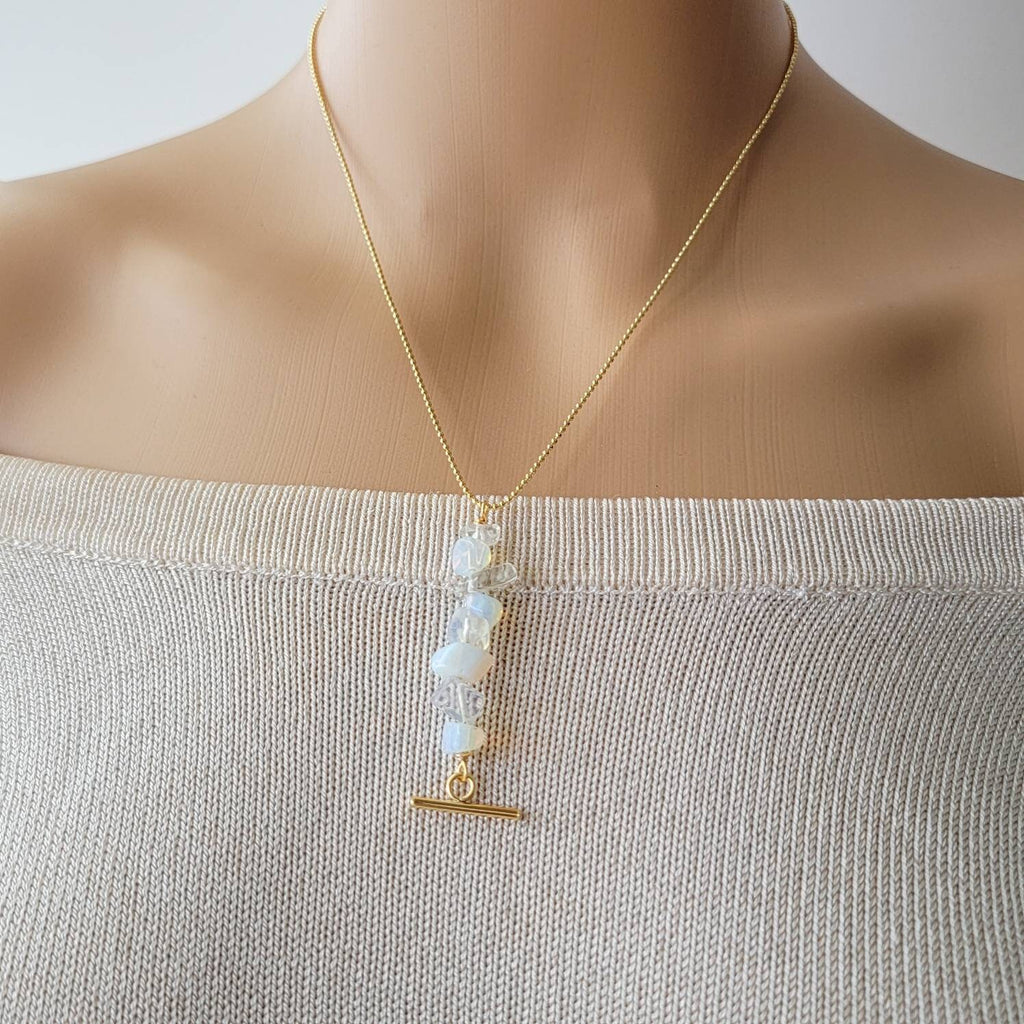 Raw opal necklace, Genuine opal necklace, Opalite necklace, white opal necklace, Raw gemstone necklace, Dainty opal necklace,Christmas gifts