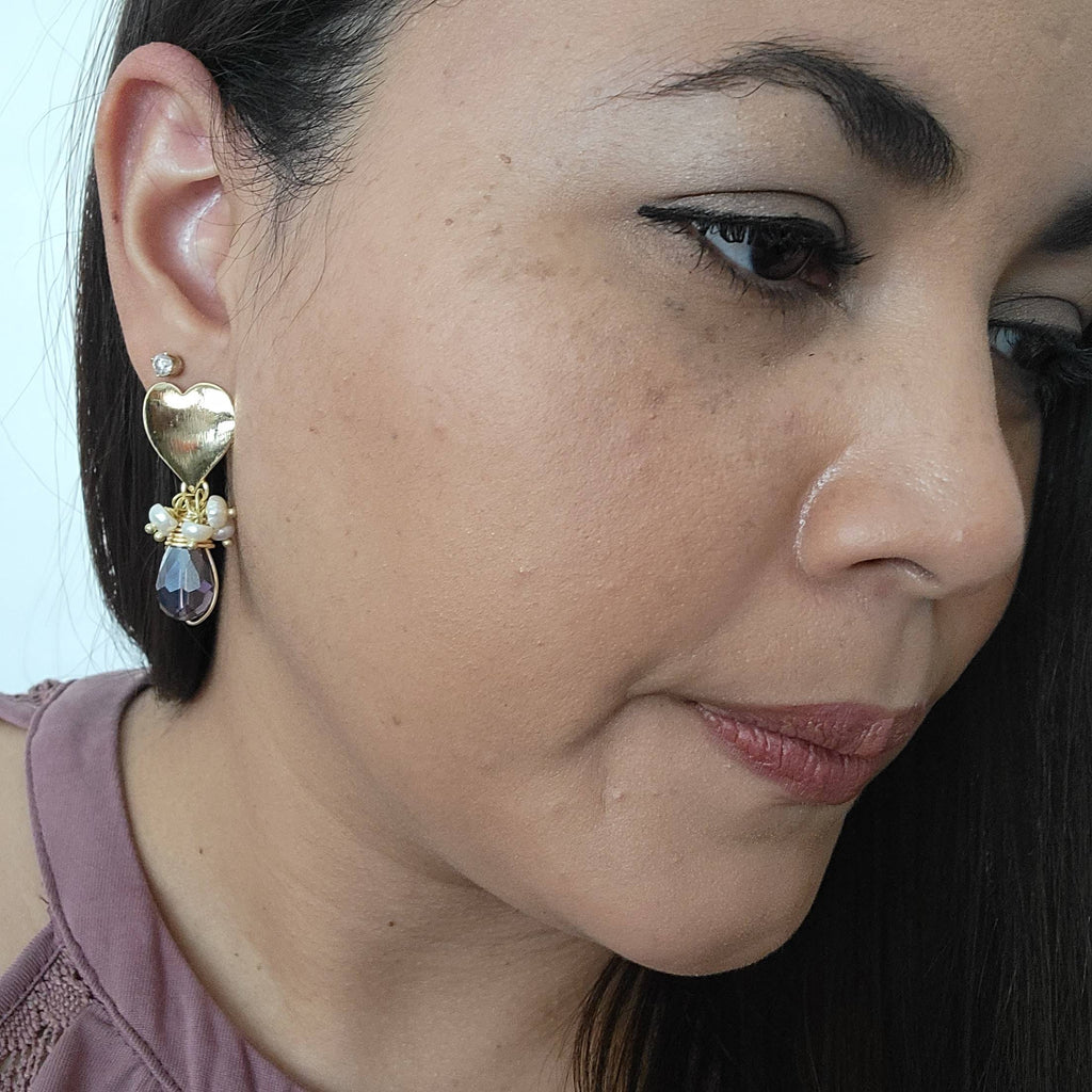 Boho bridal earrings, Pearl drop earrings bridal, Pearl bridal earrings, Mother of pearl earrings, Freshwater pearl earrings,Big sister gift