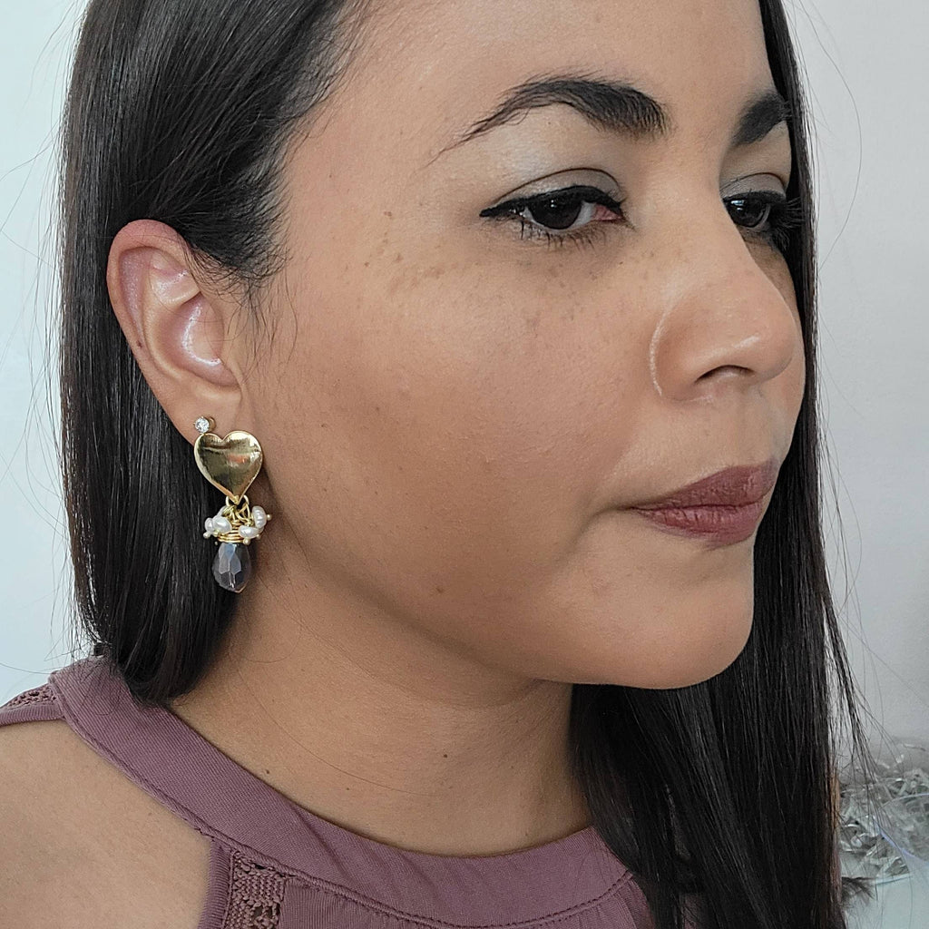 Boho bridal earrings, Pearl drop earrings bridal, Pearl bridal earrings, Mother of pearl earrings, Freshwater pearl earrings,Big sister gift