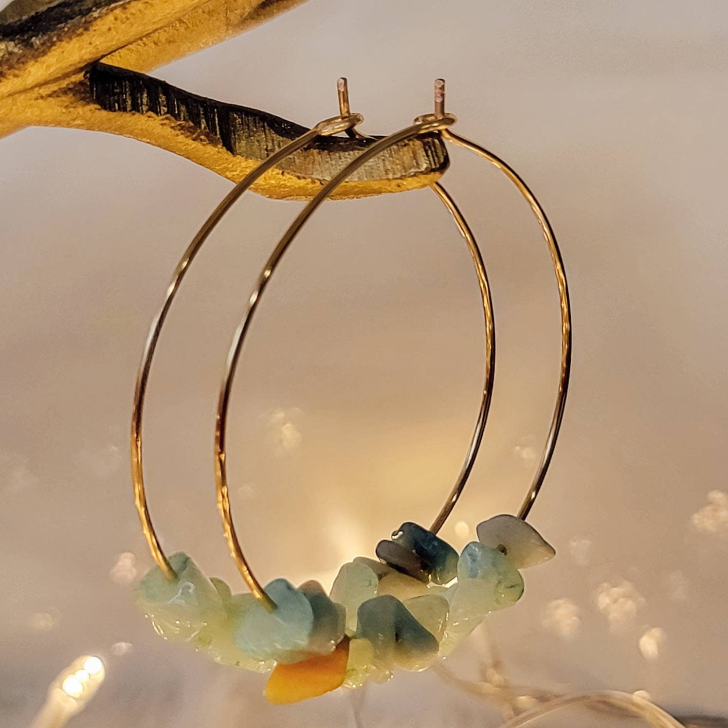 Turquoise hoop earrings, Large thin hoop earrings, Thin hoop earrings, Large hoop earrings, Gold filled hoop earrings, Round Hoop Earrings