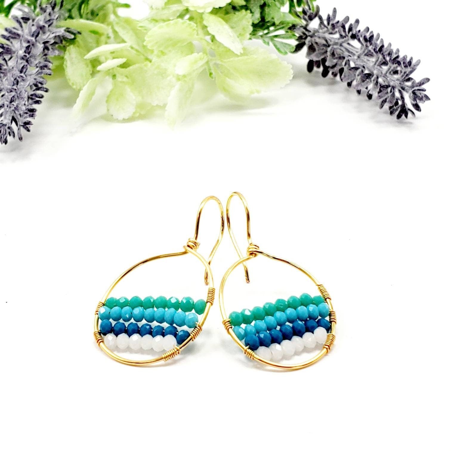 Rainbow hoop earrings, Unique hoop earrings, thin hoop earrings, gold filled hoop earrings, Hypoallergenic earrings hoops, Unusual earrings