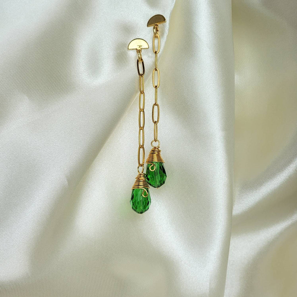 Long chain earring, Minimalist Chain Threader Earrings, stacking earrings, ear threader, chain threader, dainty earrings, crystal threaders