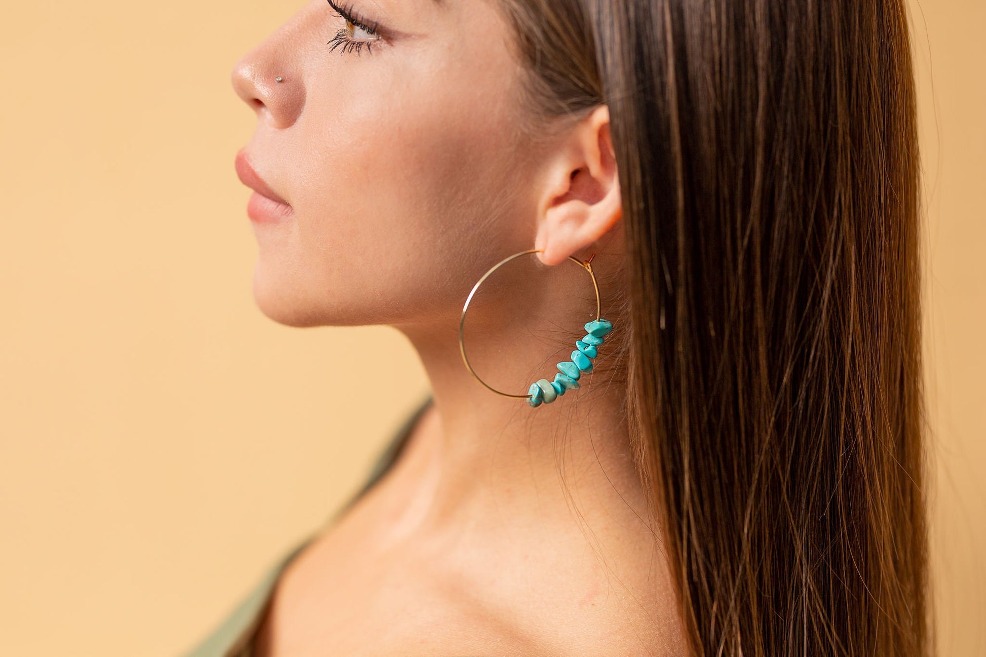 AGATE hoop earrings, Thin Gold Hoop Earrings, Gold Filled Hoop, Large hoop earrings, Big Hoop Earrings, Crystal Earrings, gifted giftful her