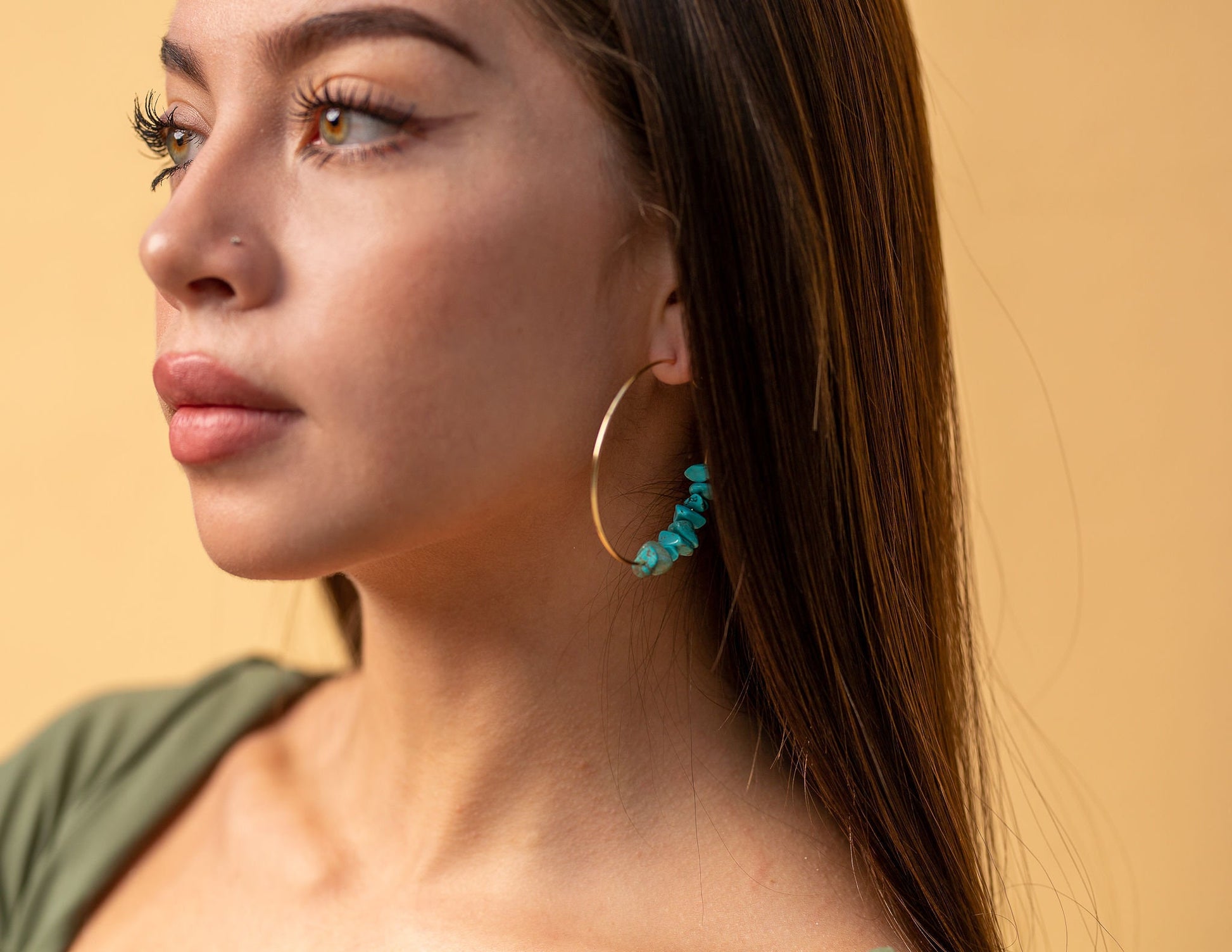 AGATE hoop earrings, Thin Gold Hoop Earrings, Gold Filled Hoop, Large hoop earrings, Big Hoop Earrings, Crystal Earrings, gifted giftful her