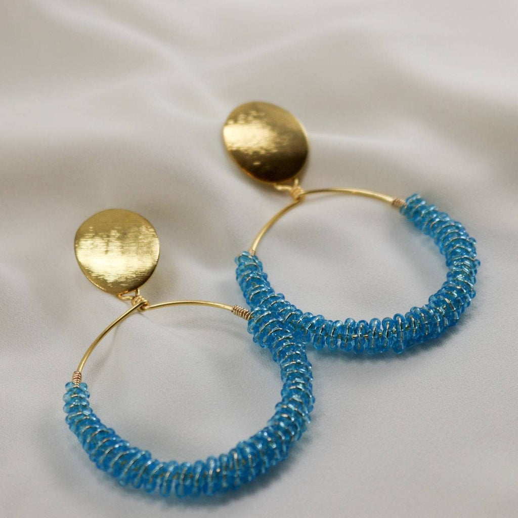 Beaded Hoop gold Chunky, seed bead earrings, Chunky hoop earrings, Large hoop earrings, Gold filled hoop earrings hoop beaded earrings