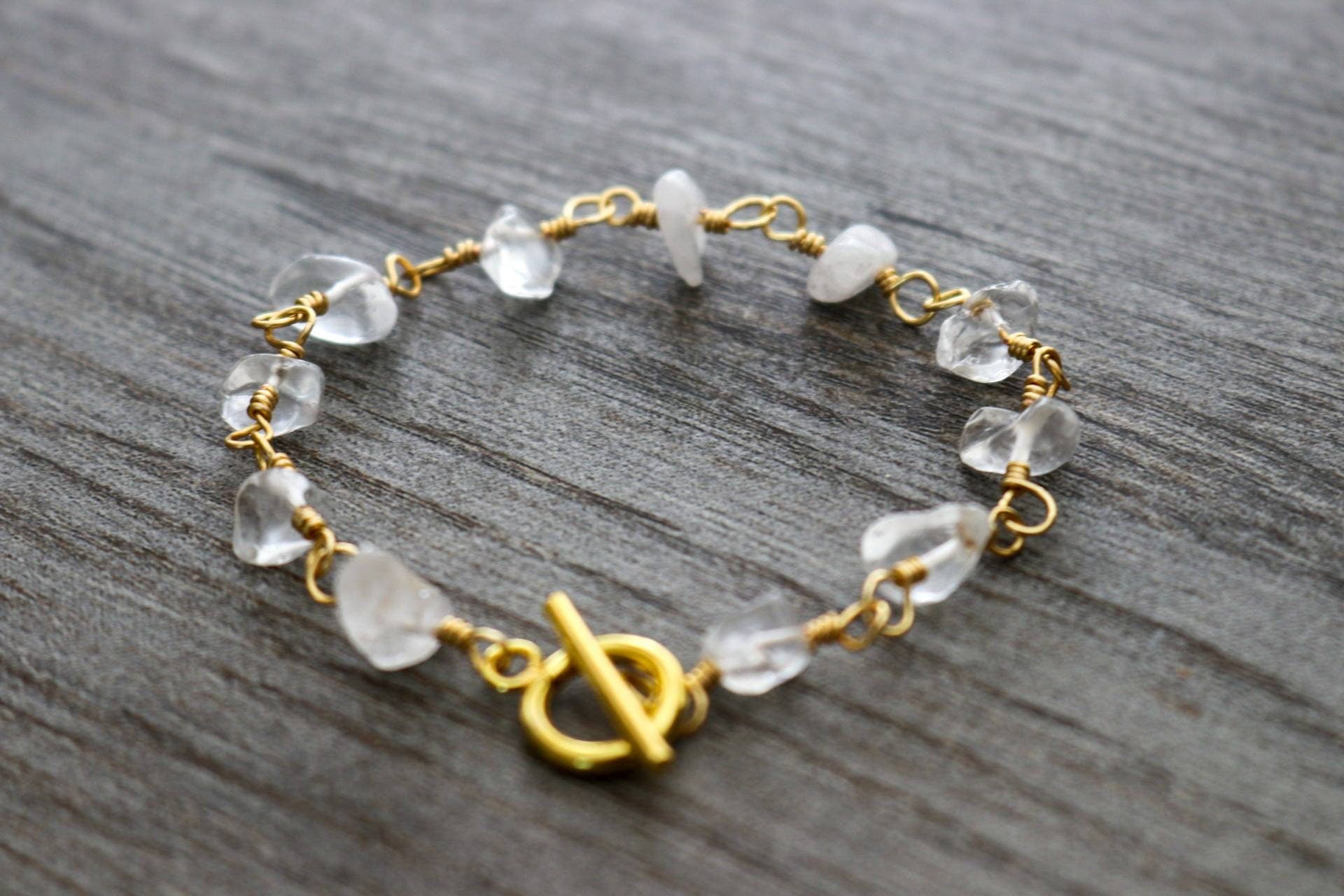 Clear Quartz Bracelet, Gold Bracelet Dainty, Gifted bracelet, Customized bracelet, Stone-bracelet, Minimalist bracelet, Delicate bracelet