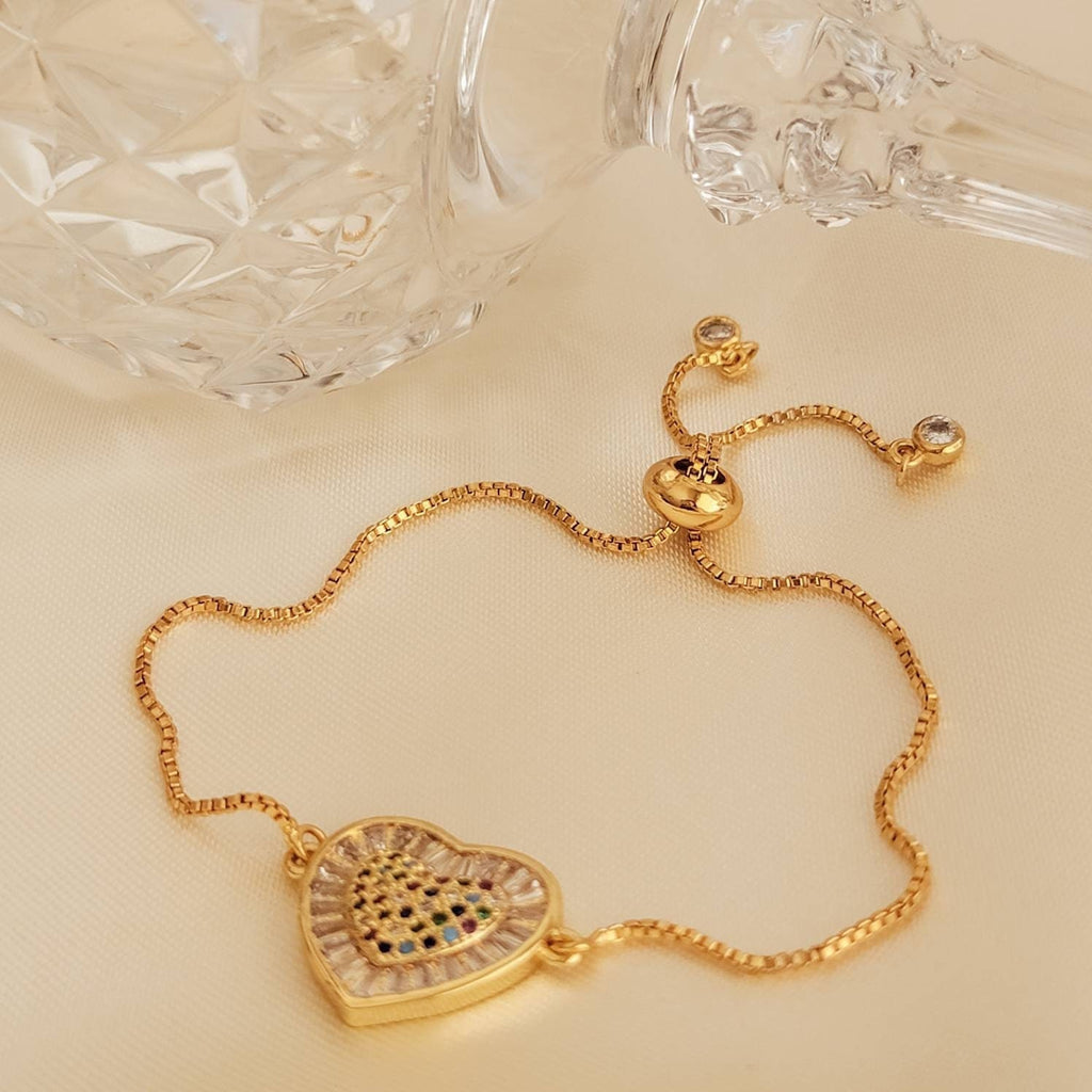 Dainty Heart Chain Bracelet, Mommy Bracelet, Gold Chain Bracelets, Bestfriends Bracelet, valentins gift, Valentine Gifted For Her