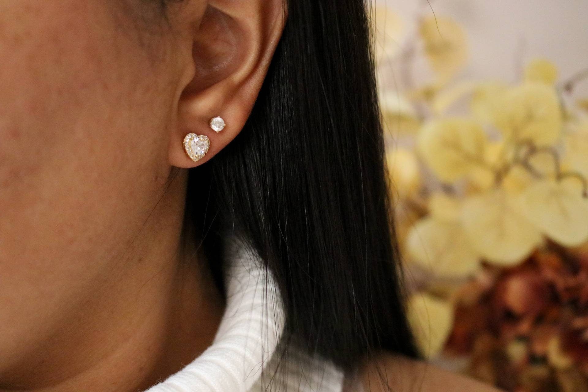 Heart stud earrings, Tiny Heart Stud Earrings, Dainty earrings, minimalistic earring, Heart shaped earrings, gifted earrings valentine's gift