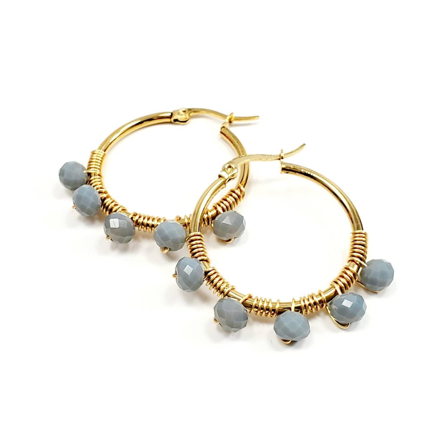 Dainty Hoop Earring, Crystal Earrings Hoops, Gold Hoops earrings, Bridal Earring, Earrings Bridesmaid Gifts, Gifts For-Her, For Mom Gifted
