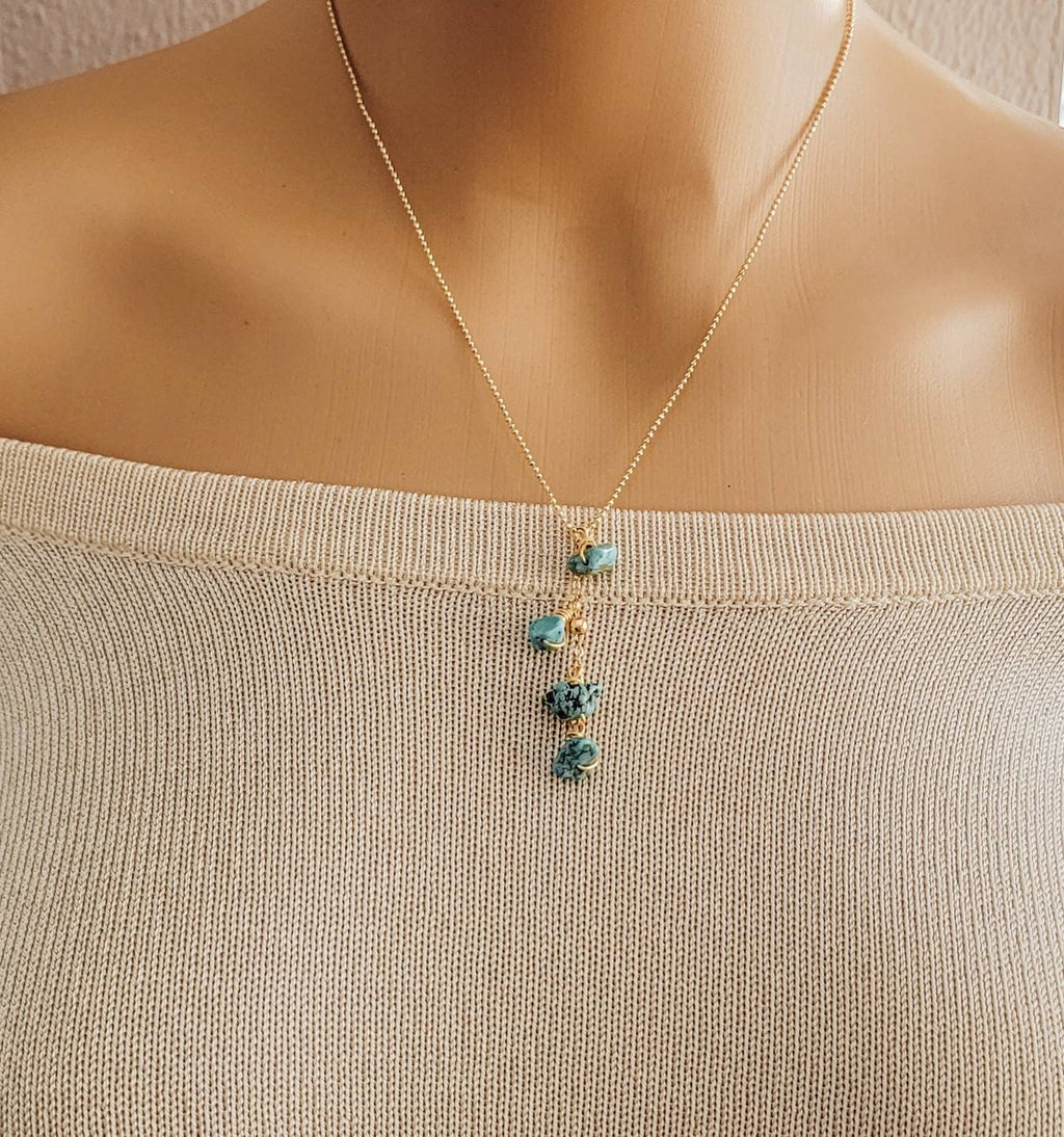 Turquoise necklace, necklace minimalistic, thin chain necklace, gold thin necklace, thin layered necklace, gıfted necklace, gift for- her
