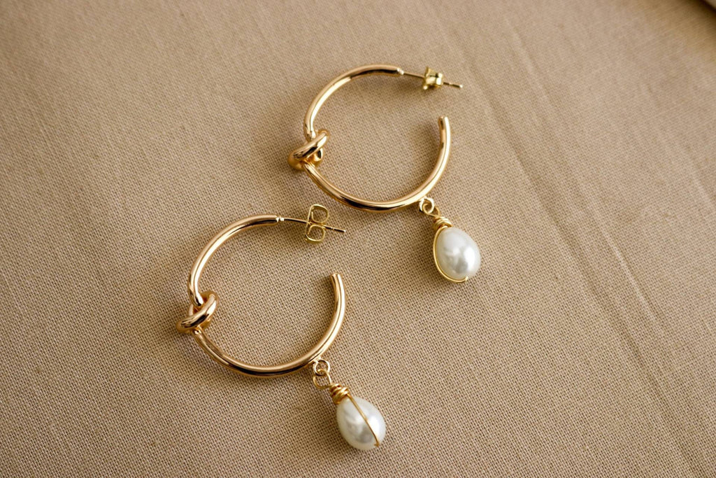 Crystal hoop earrings, gold thin hoops, minimalistic hoop earrings,pearl gifted earring,gifted-rose quartz, giftful valentines,gift for- her
