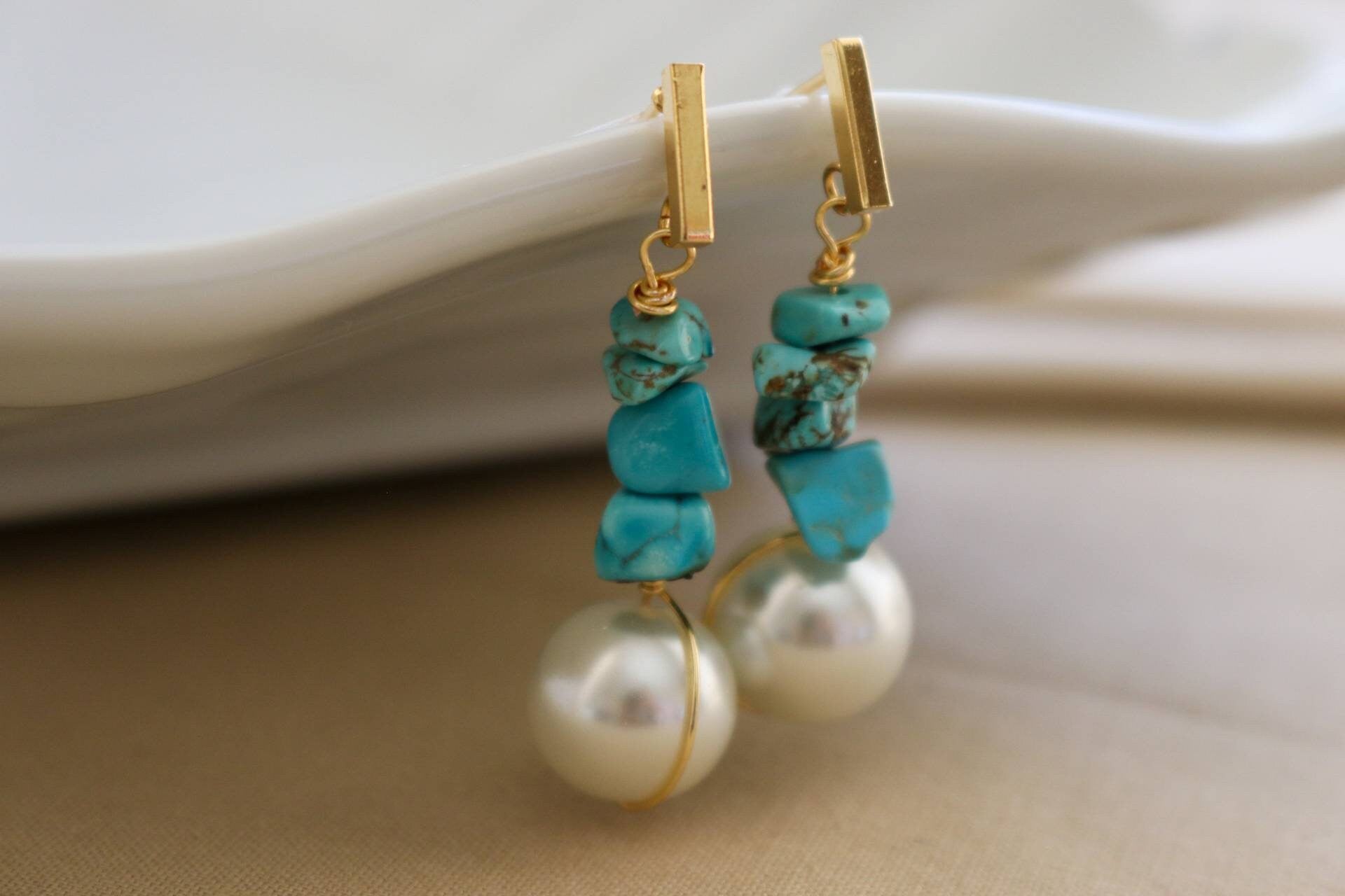 Pearl earring drops, gemstone earrings gifted, Gifteful earrings, bridesmaid pearl drop earrings, mothers days gifted, weddings- giftful