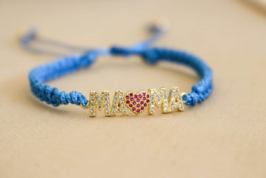 Mama Bracelets, Dainty Mama Bracelet, Mom Bracelet, Surfer bracelet, Adjustable Bracelet, Braided Bracelet, Macrame Bracelet