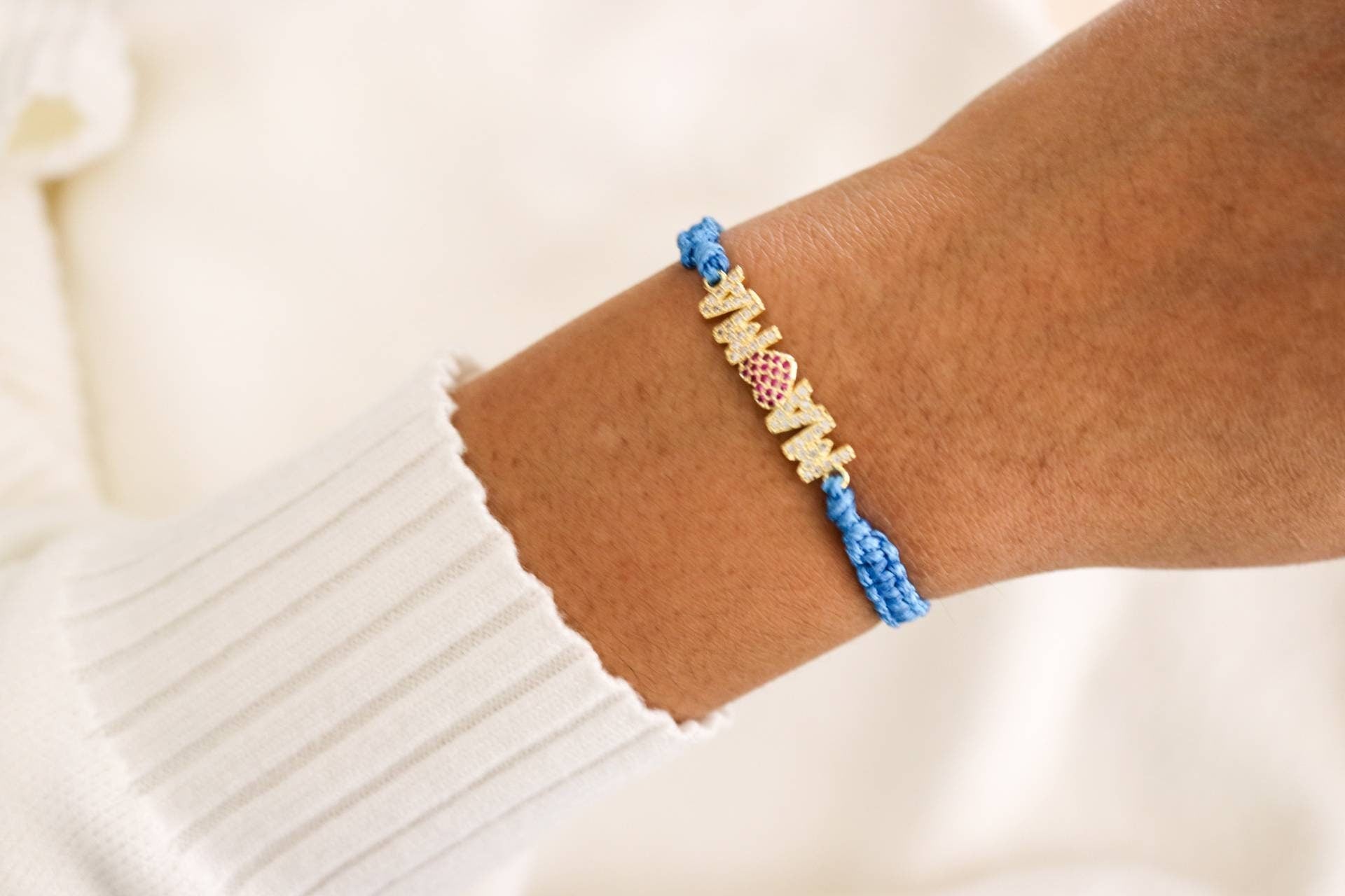 Mama Bracelets, Dainty Mama Bracelet, Mom Bracelet, Surfer bracelet, Adjustable Bracelet, Braided Bracelet, Macrame Bracelet