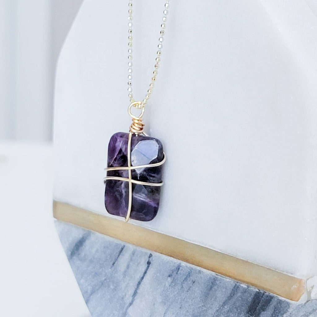 Amethyst Necklace, Dainty thin necklace, Thin gold necklace, Necklaces minimalistic, Motherly gifted, Christmas  giftful, Gifts for-her