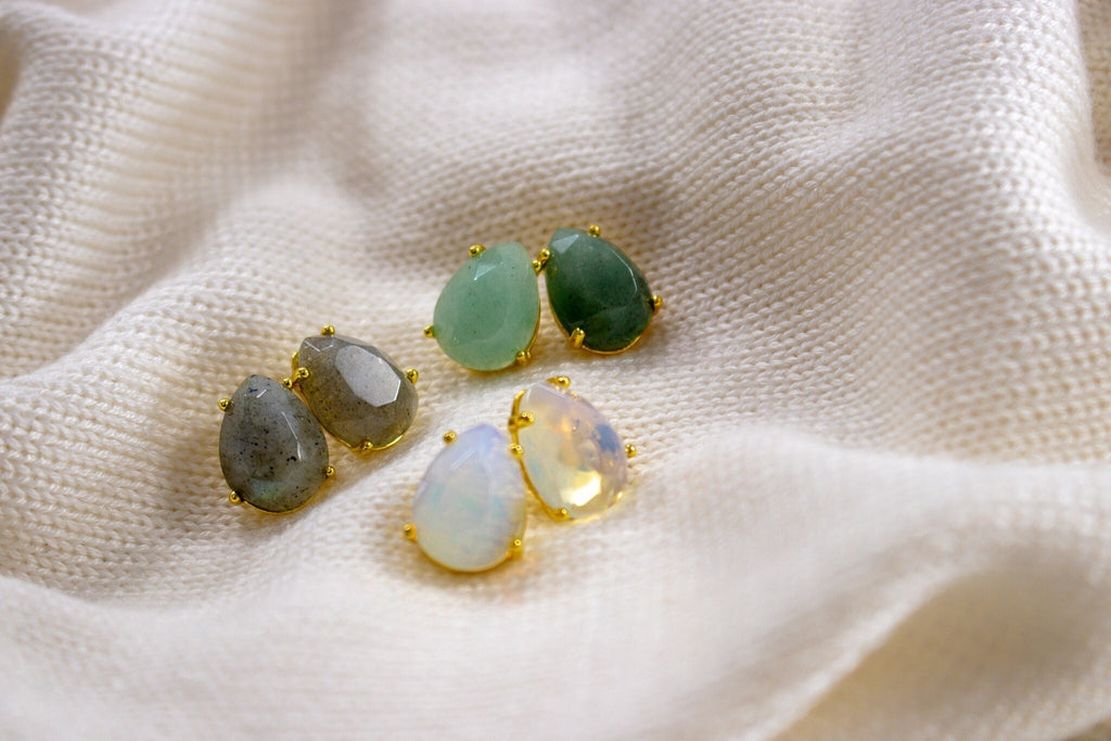 Gemstone Stud Earrings, Birthstone Post Earrings, Natural Gemstones, Birthstone Gift, Birthday Gift, Bridesmaids, gift Birthstone Gift