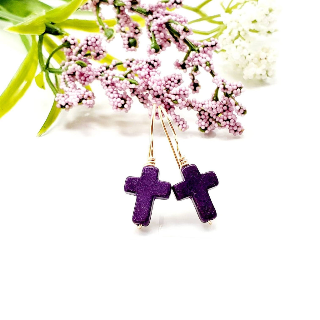 Cross Earrings, Dainty Earrings, Dropping earring, Minimalistic Earrings, Religiously Christian-Giftful, Faithful jewelry, Gifts for-her