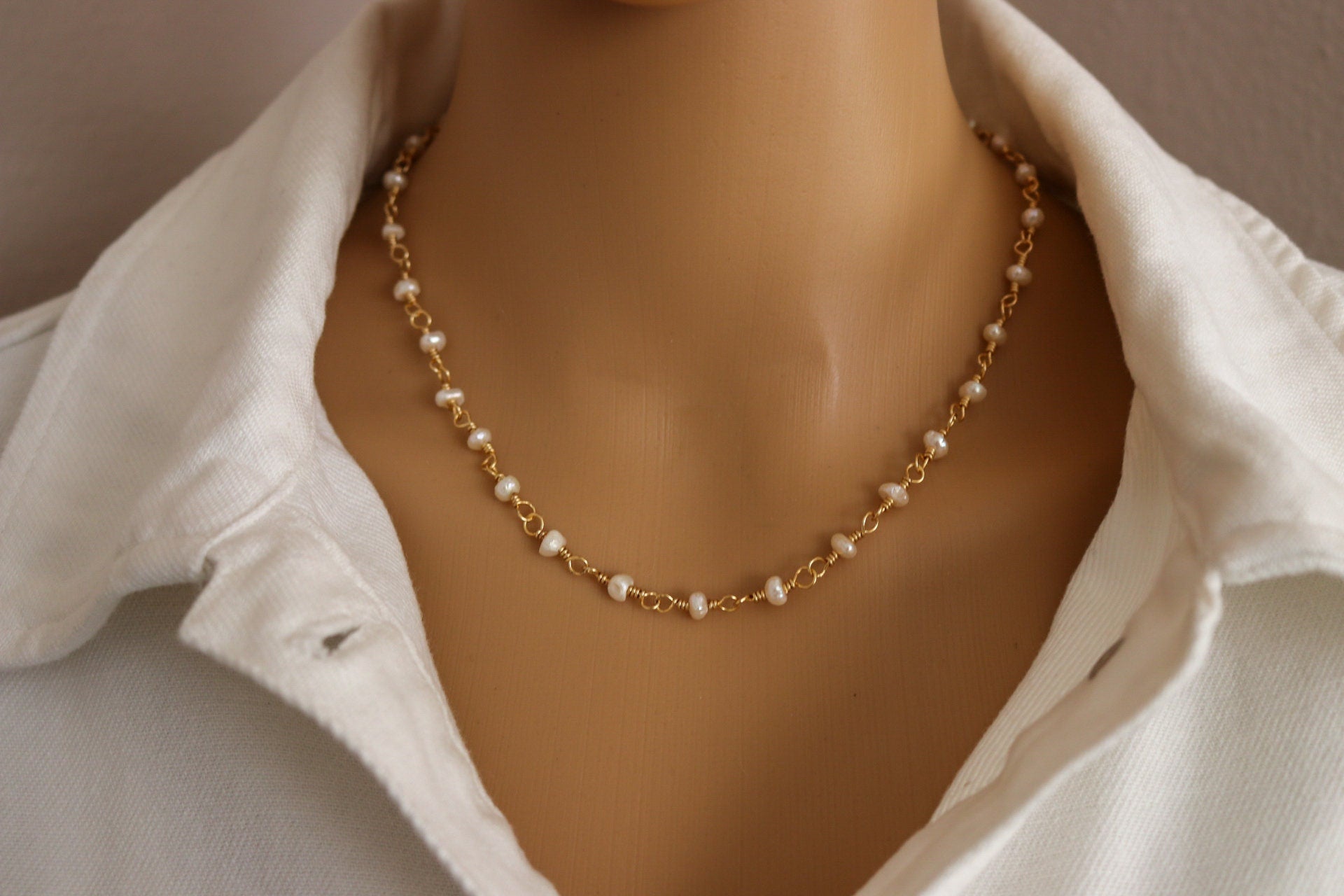 Natural Pearl Necklace, Fresh Water Pearl Necklace, necklaces minimalistic, pearl necklace gifte, maid-of-honor gift, giftful bride gift