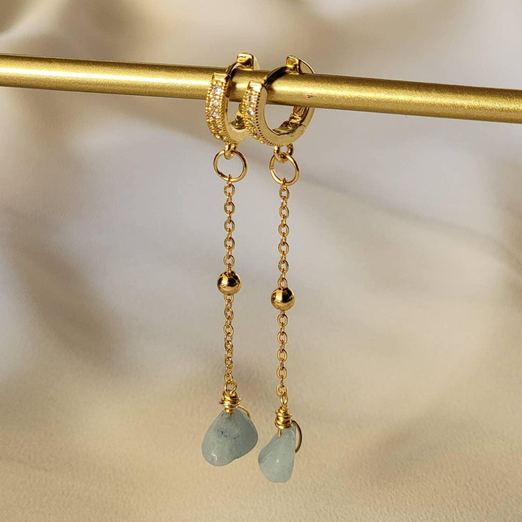 Hoop Aquamarine Earrings
