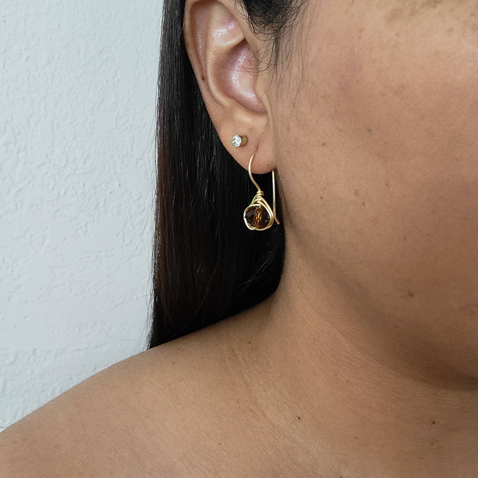 Dainty gold earring, Amber earrings drop, Tini earrings, Minimalist earrings, Dropping earrings, Gifts for-Her, Giftful moms, Wife gifte