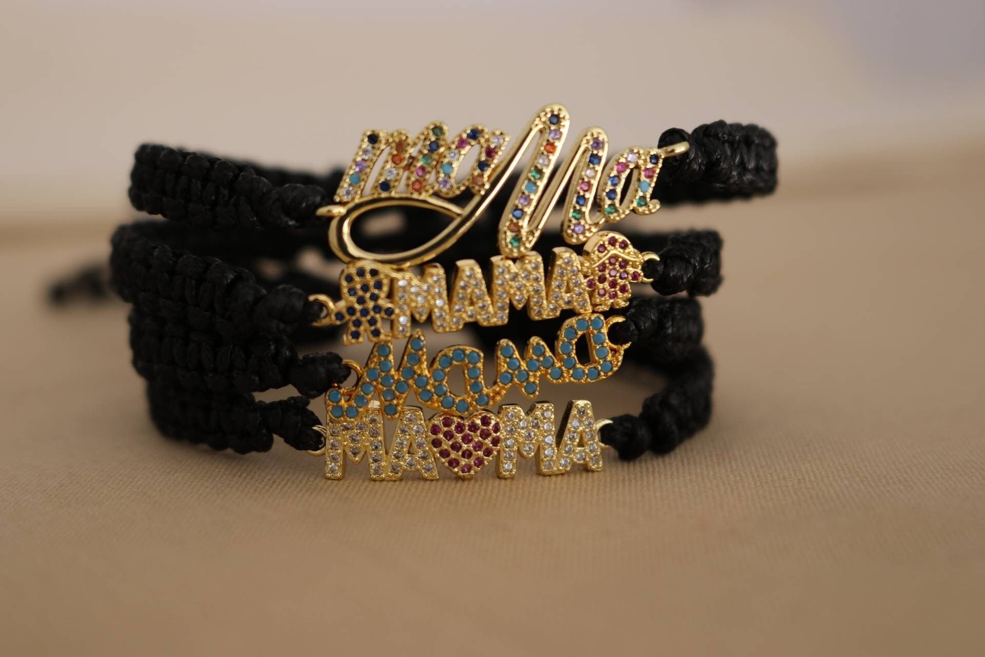 Dainty Mama Bracelet, Knotted Bracelet, Macrame bracelet, Mamas bracelet, Stacking bracelet, Giftful Moms, Gifted Wife, Gifts for-her Wife