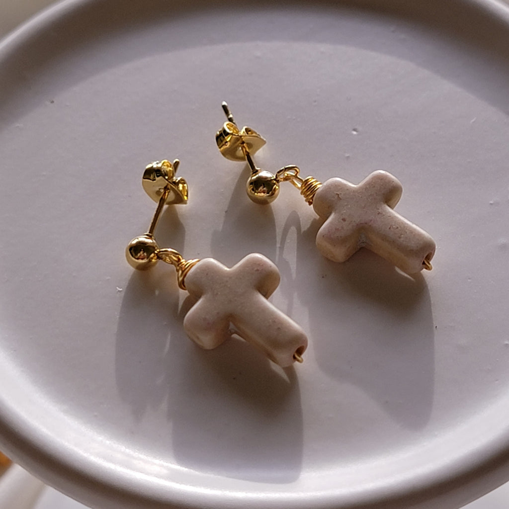 Dainty Cross Earrings, Mini Cross Earrings, Tiny Cross Earrings, Dangle Cross Earrings, christianjewelry, everyday earrings christian gift
