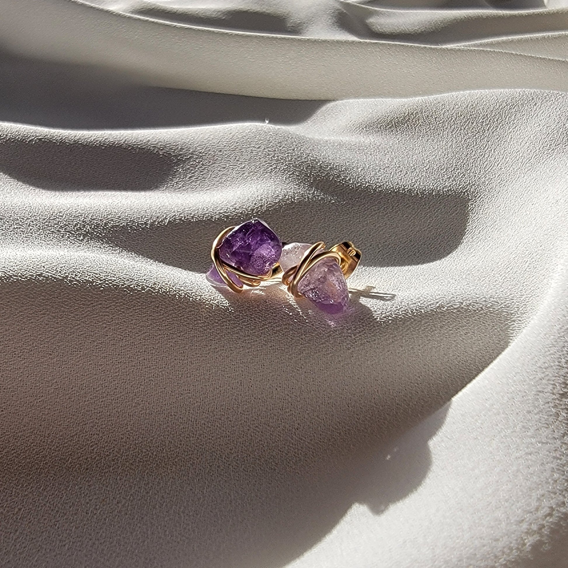 Amethyst Stud Earrings, Raw Amethyst Earrings, Purple Quartz Gemstone Earrings, Raw Crystal earrings, mothers day gift, gift for mom